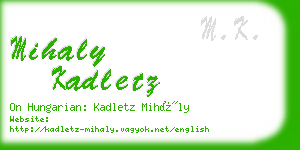 mihaly kadletz business card